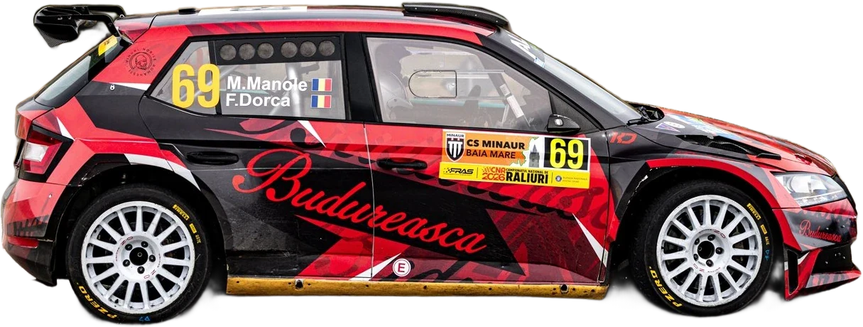 Škoda Fabia Rally2 Evo nr. 69, din profil